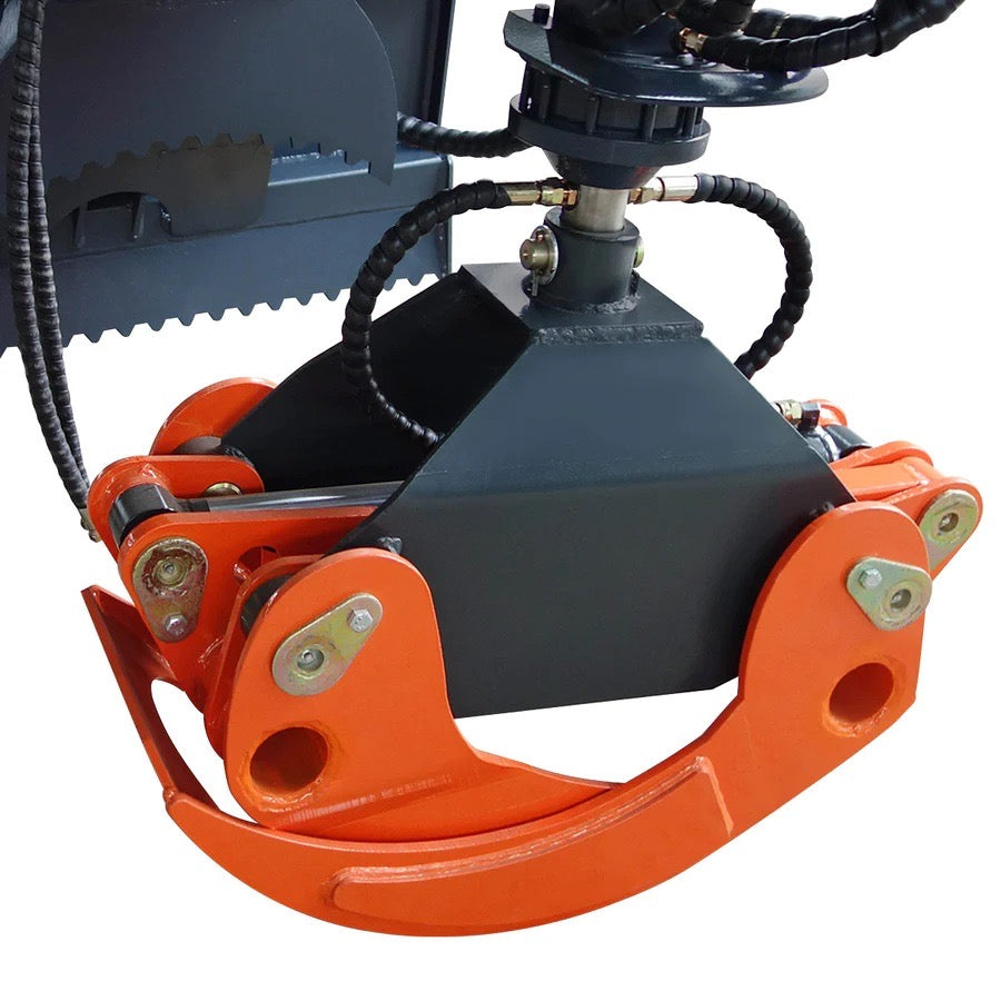 New Premium 50" Skid Steer Rotary Log Grapple, 360° Rotation, 12V Solenoid Control Valve, 4500 LB Capacity