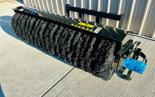 New 72” Skid Steer Manual Angle Broom / Sweeper Attachment