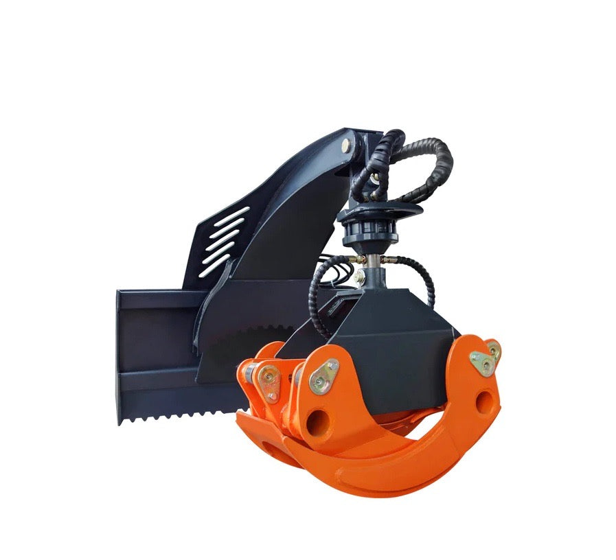 New Premium 50" Skid Steer Rotary Log Grapple, 360° Rotation, 12V Solenoid Control Valve, 4500 LB Capacity