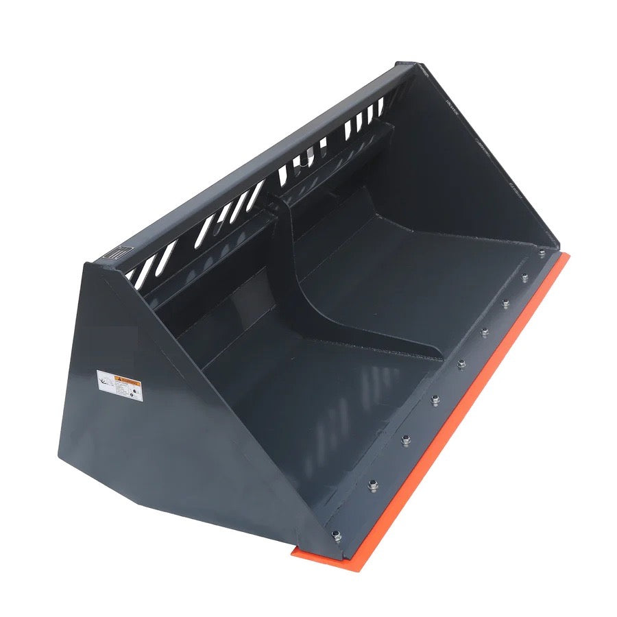 New Premium Heavy-Duty 84” Skid Steer Snow/Mulch Bucket, Bolt-On Cut Edge, 1500-lb Weight Capacity