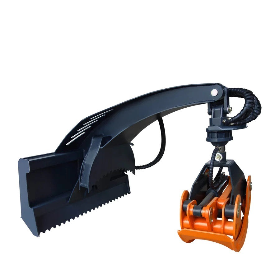 New Premium 50" Skid Steer Rotary Log Grapple, 360° Rotation, 12V Solenoid Control Valve, 4500 LB Capacity