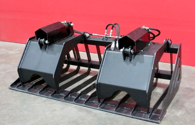 New 72" Dual-Cylinder Rock Grapple Bucket