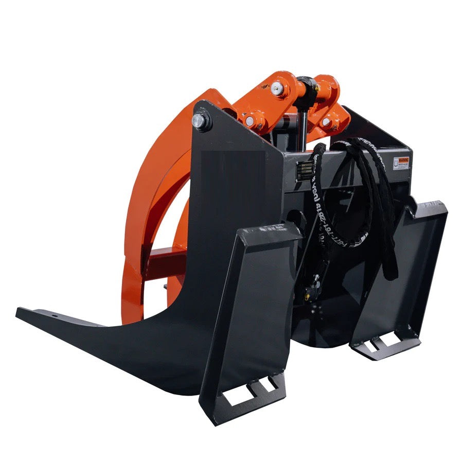 New Premium 30” Skid Steer Log Grapple Attachment, 42” Claw Opening, 3000-lb Grapple Capacity, Universal Mount