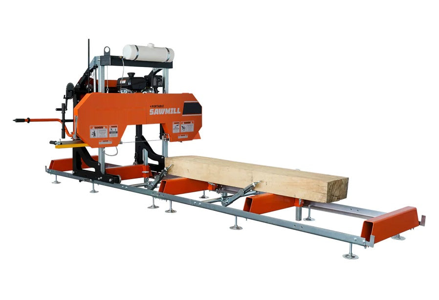New 27" Portable Sawmill, 14 HP Kohler Gas Engine, 21" Board Width, 12' Log Length, 14-1/2' Track Bed
