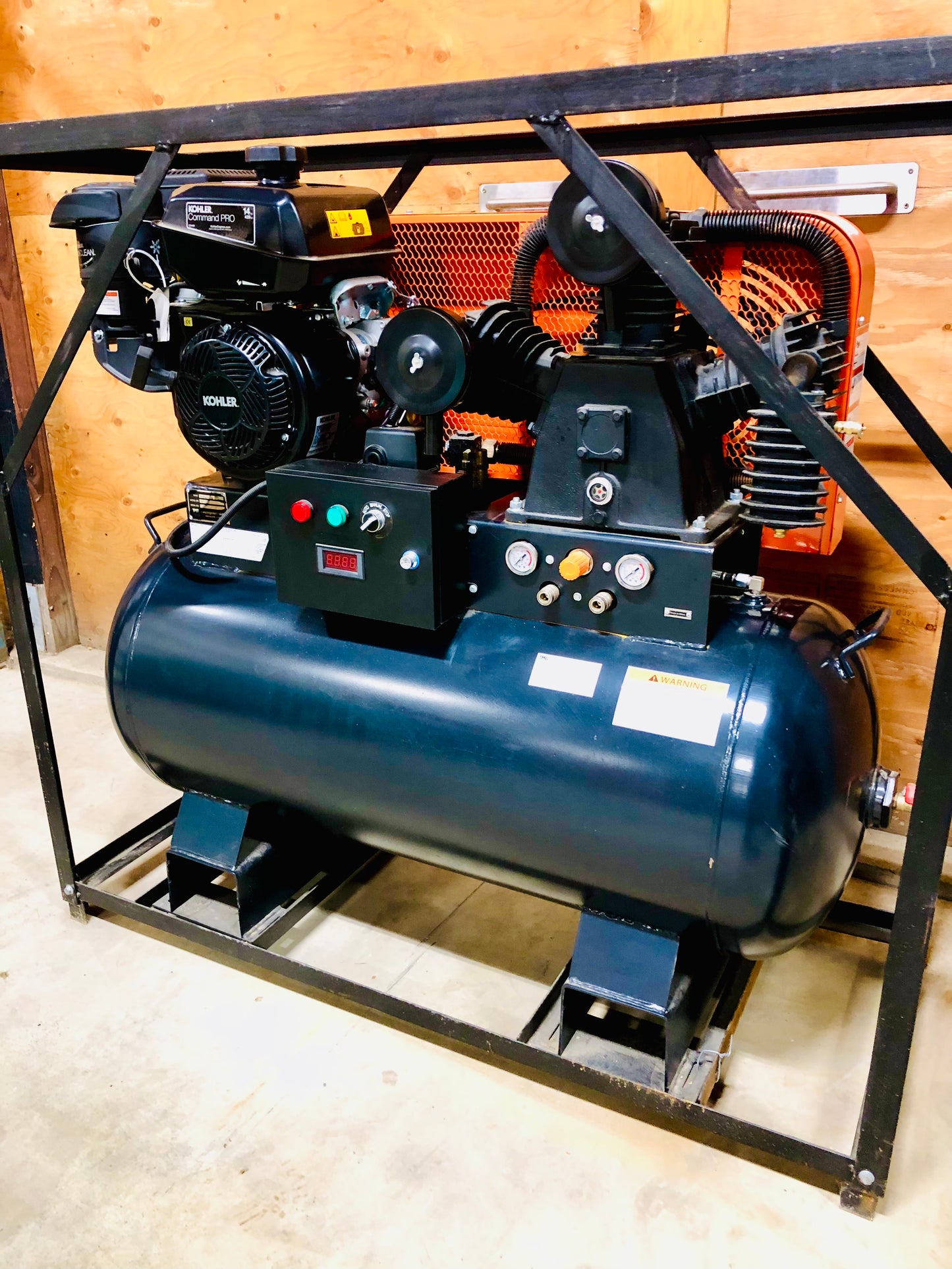 New 60 Gallon 2-Stage Truck Mounted Air Compressor, 14 HP Kohler Command Pro Engine, Horizontal Tank