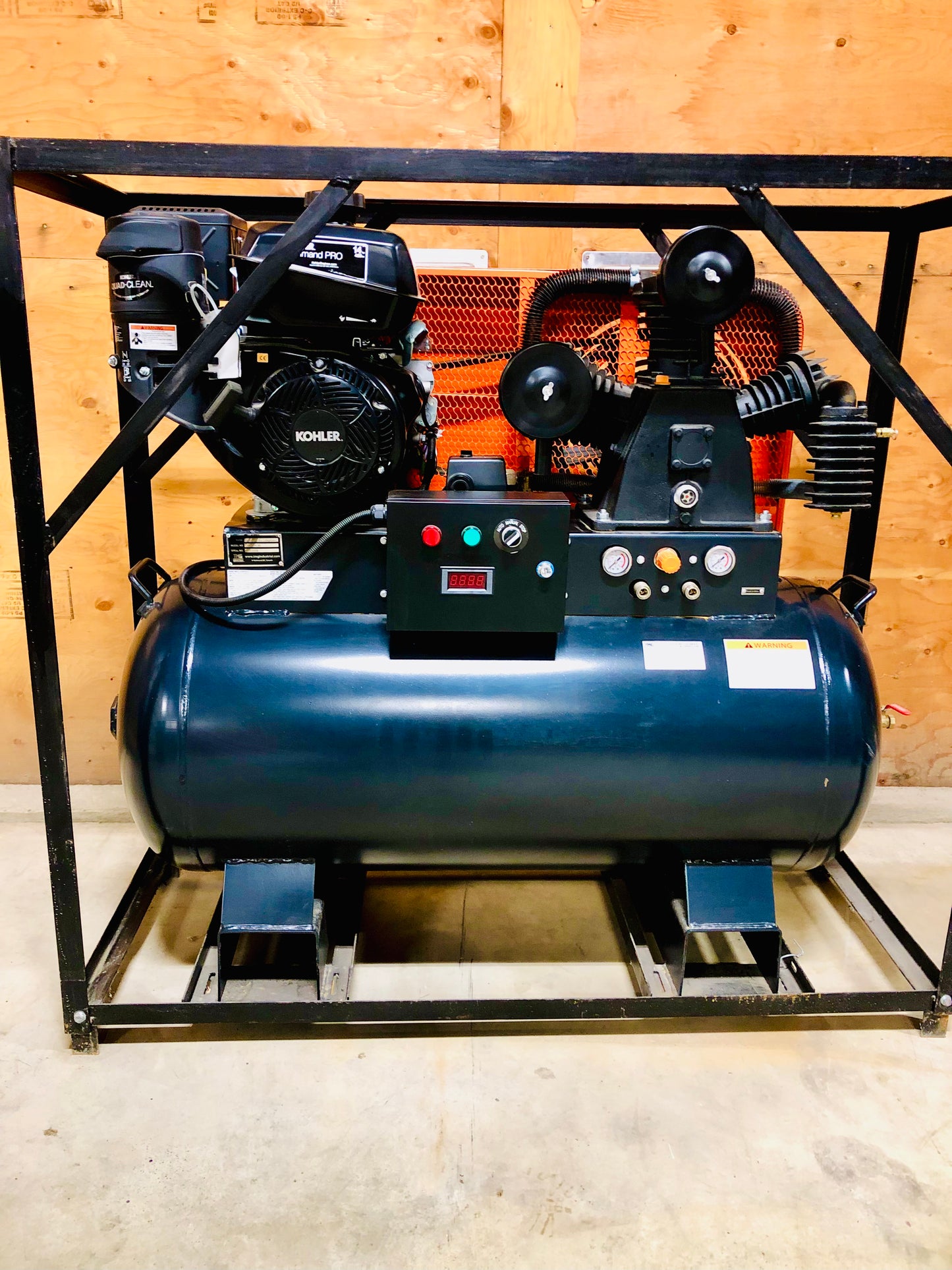 New 60 Gallon 2-Stage Truck Mounted Air Compressor, 14 HP Kohler Command Pro Engine, Horizontal Tank