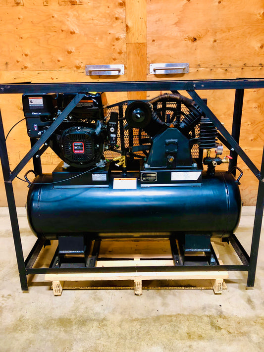 New 40 Gallon 2-Stage Truck Mounted Air Compressor, 9 HP OHV Loncin Engine, Horizontal Tank